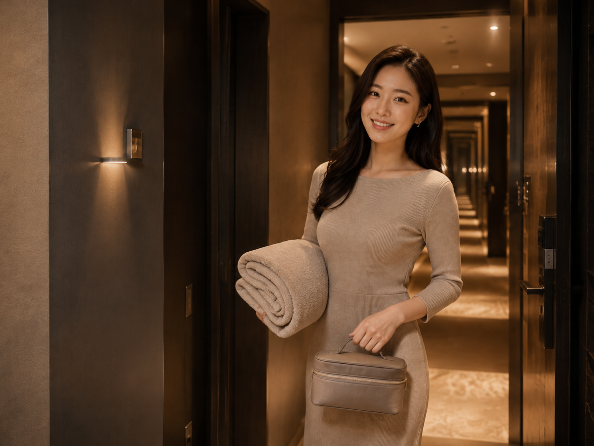 시흥 월곶 방문 홈케어 일정을 준비하는 젊은 성인 한국 여성 관리사